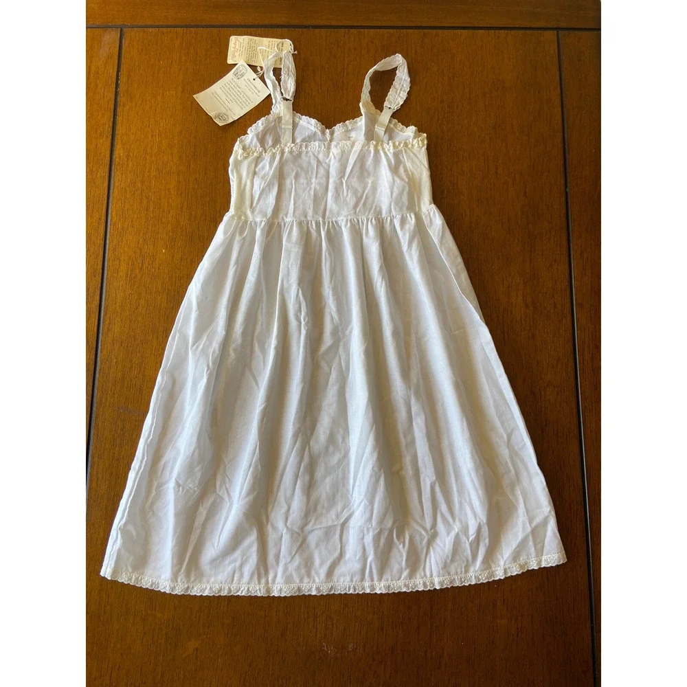 NWT Vintage‎ Singing Needles Girls Slip Petticoat Size 12 White